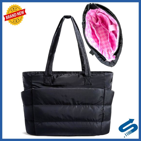Handbags - Lightweight Puffy Tote Bag with Multiple Compartments for Daily Use